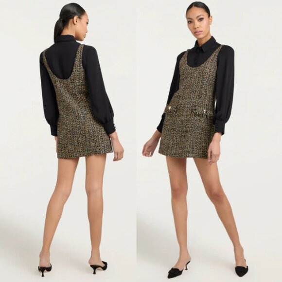 Cinq à Sept Florianna Mini Dress Confetti Tweed Long Sleeves Sz 4 - Picture 1 of 9